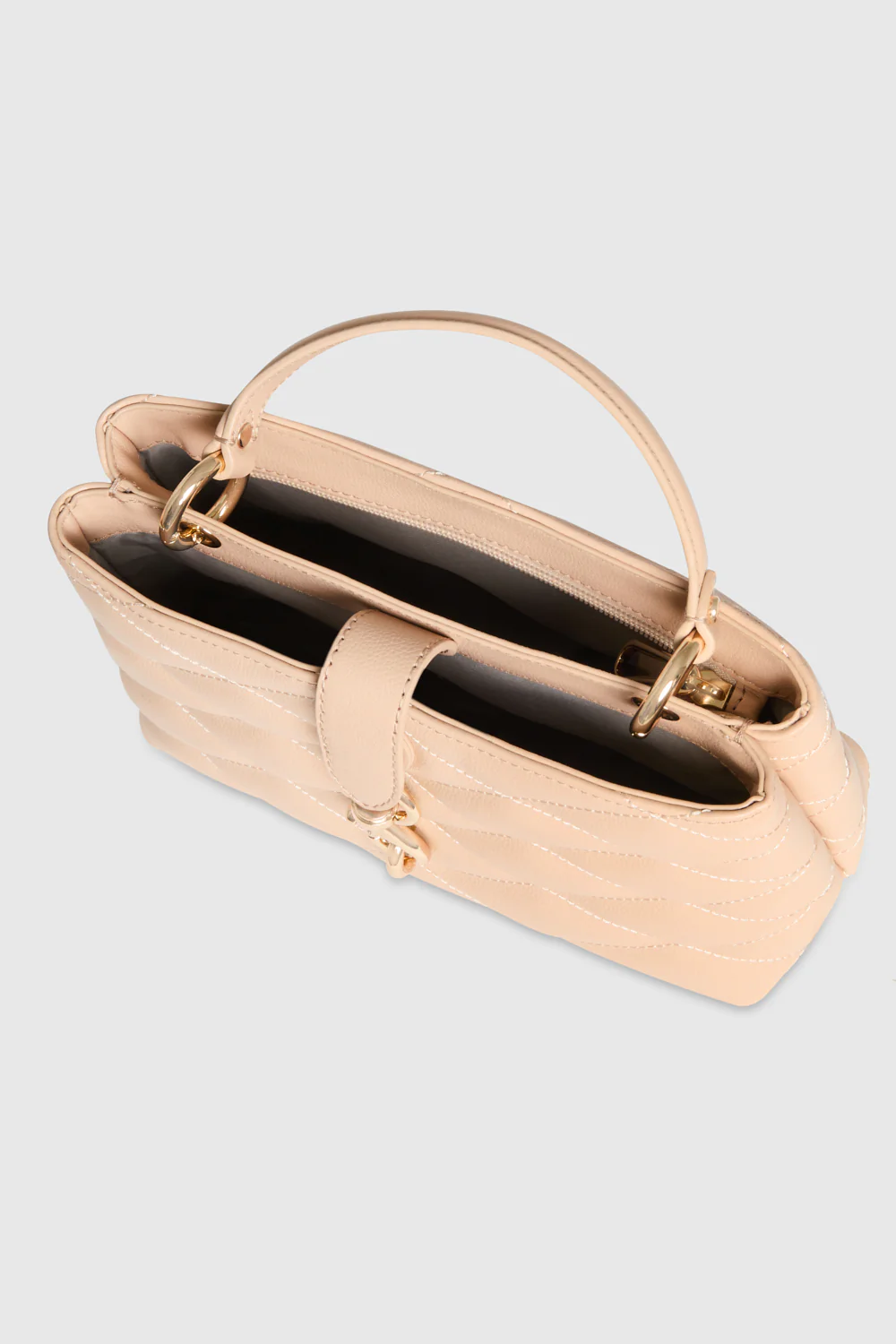 Edie Top Handle Satchel With Diamond Quilt - Image 3